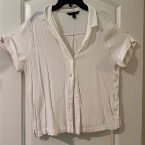 Banana republic button white crop top